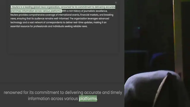 Video thumbnail for and timely information across various platforms. With a rich history of journalistic excellence, Reuters provides comprehensive coverage of international events, financial markets, and breaking news, ensuring that its audience remains wel