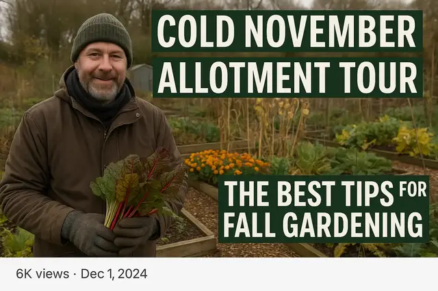 'Video thumbnail for Cold November Allotment Tour: The Best Tips for Fall Gardening from a Seasoned Allotment Owner.'
