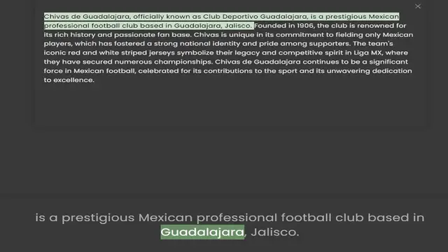 Video thumbnail for Chivas de Guadalajara, officially known as Club Deportivo Guadalajara, is a prestigious Mexican professional football club based in Guadalajara, Jalisco. Founded in 1906, the club is renowned for its rich history and passionate fan base.