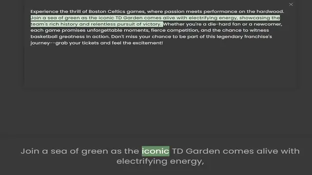 Video thumbnail for Join a sea of green as the iconic TD Garden comes alive with electrifying energy, showcasing the team's rich history and relentless pursuit of victory. Whether you're a die-hard fan or a newcomer, each game promises unforgettable moments,
