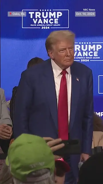 Video thumbnail for Donald Trump turned a town hall event in Pennsylvania into an impromptu listening party, playing an unlikely selection of tunes for nearly 40 minutes after the event was paused for medical emergencies.