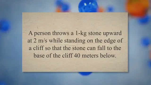 Video thumbnail for Application of the conservation of mechanical energy for vertical motion in free fall – problems and solutions