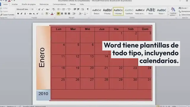 Video thumbnail for Cómo hacer o insertar un calendario en Word