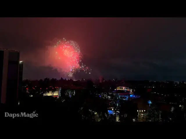 Video thumbnail for 2026 Disneyland New Year's Eve Fantasy in the Sky Fireworks Spectacular From Disneyland Hotel