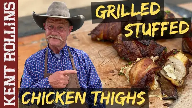 Video thumbnail for Grilled Stuffed Chicken Thighs