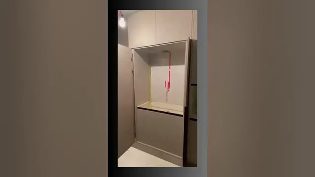 Video thumbnail for Clever Concealment: Hidden Sliding Door Cabinet  #shorts