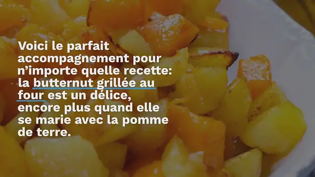 Video thumbnail for Butternut grillée au four et pommes de terre