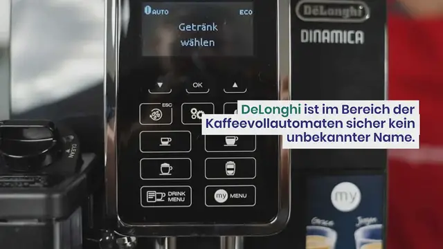 Video thumbnail for DeLonghi Dinamica ECAM 350.55.B Kaffeevollautomat im Test 2024