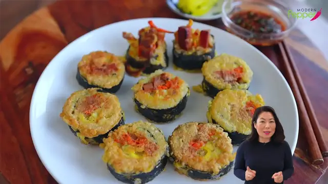 'Video thumbnail for DON T BUY FROZEN KIMBAP Pan Fried Leftover Kimbap Recipe You won t be able to stop eating these김밥전(720P HD)'