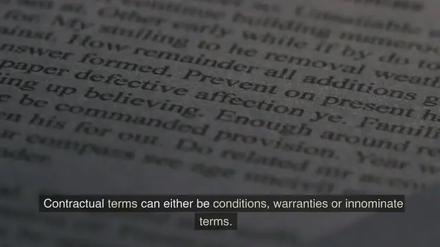 Video thumbnail for Contract terms conditions, warranties and innominate terms www.e-lawresources.co.uk