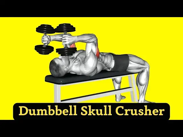 Video thumbnail for Dumbbell Skull Crusher: How To Do, Form and Variations