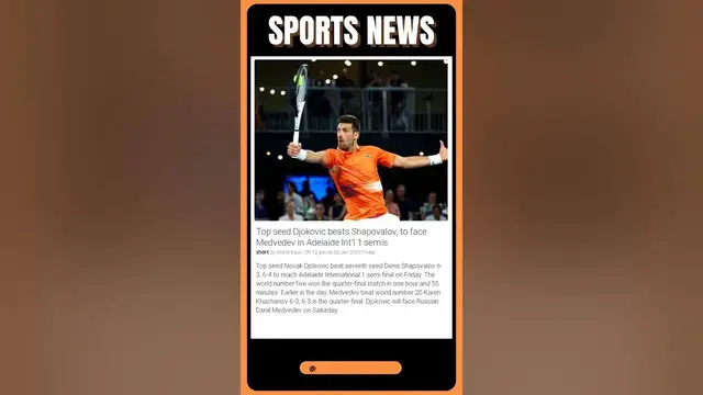 'Video thumbnail for Novak Djokovic Vs. Daniil Medvedev Showdown on the Horizon: Top Seed Djokovic Overcomes Shapovalov'