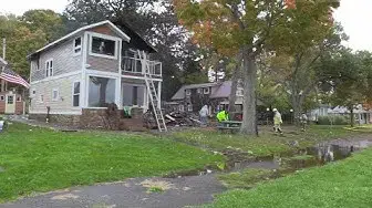 Video thumbnail for Winds Rekindle Fire Along Chautauqua Lake That Destroyed Two Homes