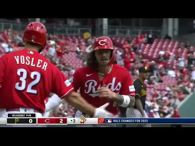 'Video thumbnail for Tyler Stephenson SLAPS a RBI Single, Scoring Jonathan India! | Cincinnati Reds | 4/2/2023'