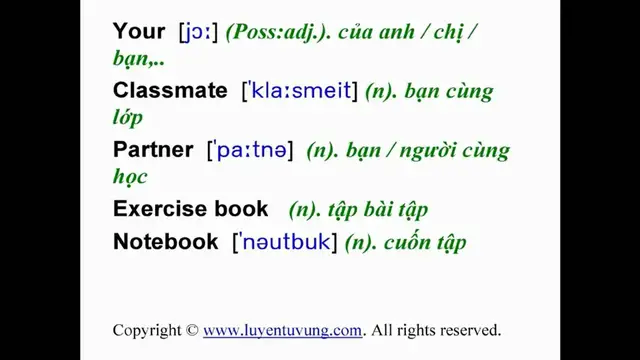 Video thumbnail for Learn English Vocabulary - Grade 6 - Unit 01 - Lesson 01