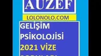 Video thumbnail for Gelişim Psikolojisi 2021 Vize Soruları