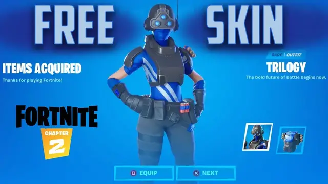 Video thumbnail for How To Get A Free Skin In Fortnite Chapter 2 PS4 Plus - Trilogy Skin & Back Bling