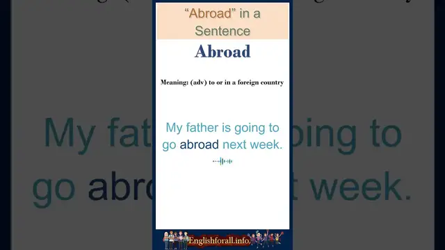 Video thumbnail for Abroad Meaning | Abroad in a Sentence | Most common words in English #Shorts