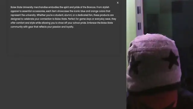 Video thumbnail for Boise State University merchandise embodies the spirit and pride of the Broncos. From stylish apparel to essential accessories, each item showcases the iconic blue and orange colors that represent the university. Whether you're a student,