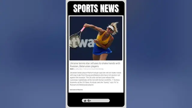 'Video thumbnail for Ukraine Tennis Superstar Refuses to Make a Move Towards Opposing Nations | #shorts #sports'