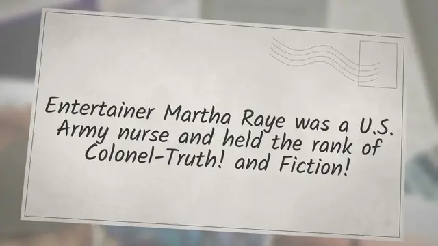 Video thumbnail for Entertainer Martha Raye was a U.S. Army nurse and held the rank of Colonel-Truth! & Fiction!