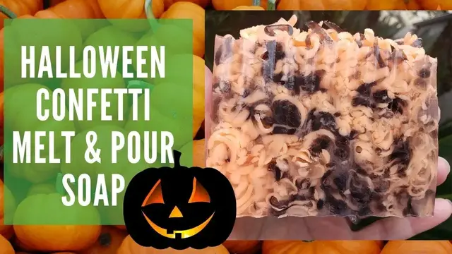 'Video thumbnail for Melt and Pour Soap Making Halloween Confetti Soap Recipes Tutorial for Beginners'