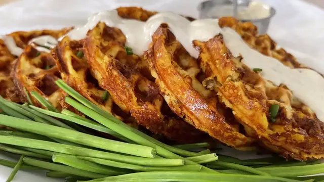 Video thumbnail for Loaded Mashed Potato Waffles Recipe
