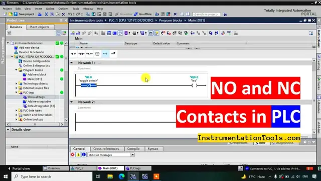 Video thumbnail for NO and NC Contacts in PLC - Siemens Tia Portal Tutorial