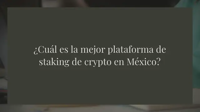 Video thumbnail for ¿Cuál es la mejor plataforma de staking de crypto en México?