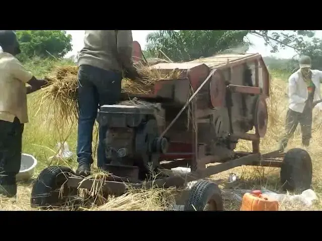 'Video thumbnail for Threshing Rice in Ho: See Farmers Helping Each Other'