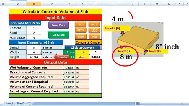 Video thumbnail for How to calculate concrete materials (Cement, Sand, Aggregate) for slab | Free Excel Sheet Download