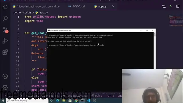 Video thumbnail for Python 3 SEO Script to Find Website Loading Time and Performance Full Project For Beginners