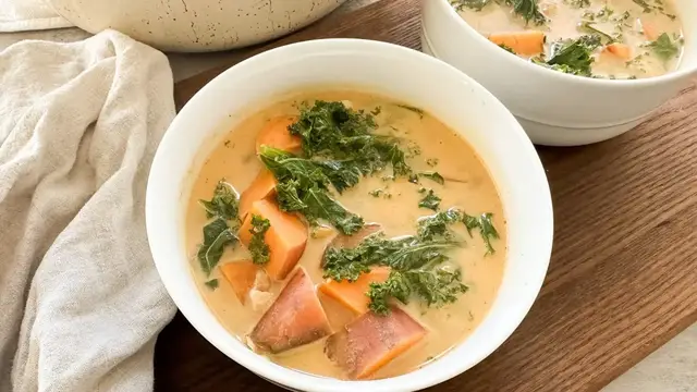 'Video thumbnail for Spiced Sweet Potato And Kale Stew Recipe'