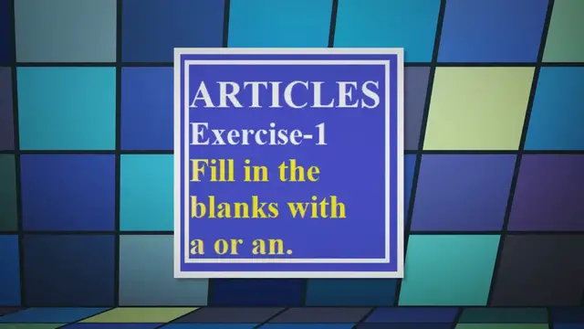 Video thumbnail for Articles Exercise-1