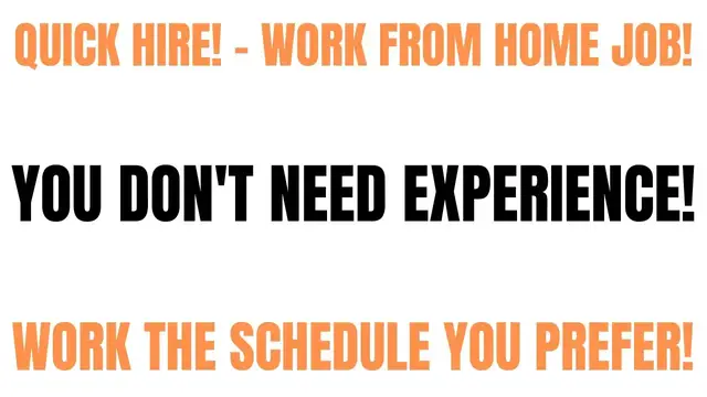 Video thumbnail for Quick Hire Work From Home Job | No Experience | Work The Schedule You Prefer Work At Home Job Hiring