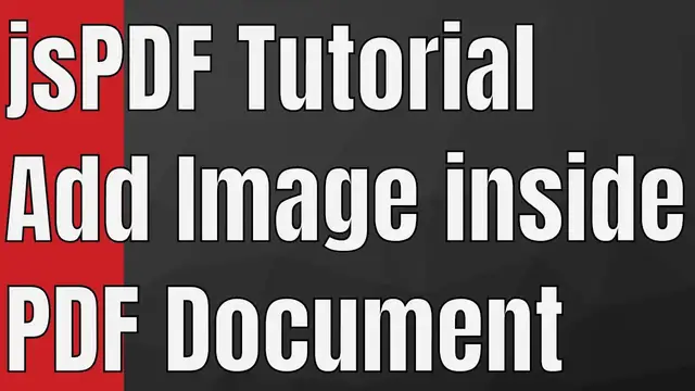Video thumbnail for jsPDF Tutorial - Add Image inside the PDF Document