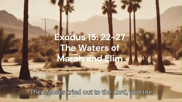 'Video thumbnail for Exodus 15: 22-27, Waters of Marah, Elim, Bible story, faith in God'