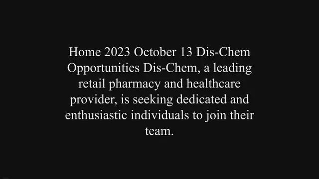 'Video thumbnail for Dis-Chem Opportunities'
