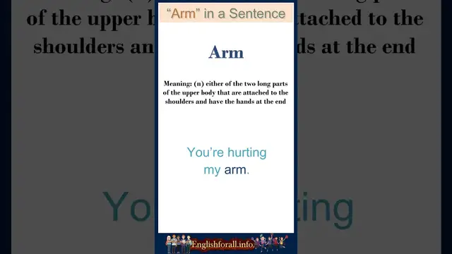 Video thumbnail for Arm meaning | Arm in a Sentence | Most common words in English #shorts