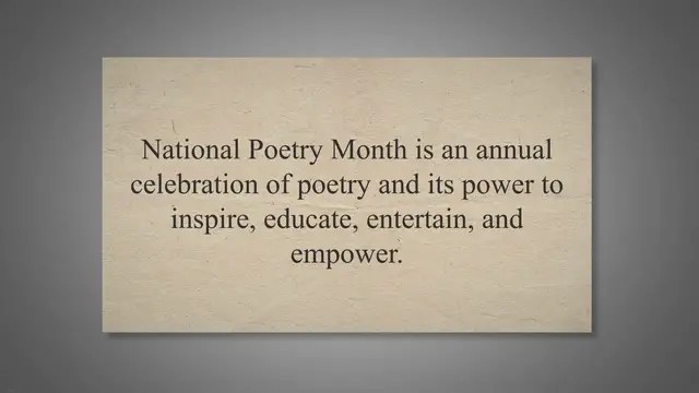 Video thumbnail for Embracing the Power of Poetry: 30 Ways to Celebrate National Poetry Month