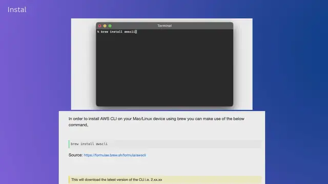 Video thumbnail for Install AWS CLI using Brew Command