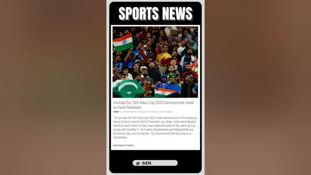 Video thumbnail for Current Events | India Set to Take on Rival Pakistan in Asia Cup 2023 Opener! | #shorts #sports