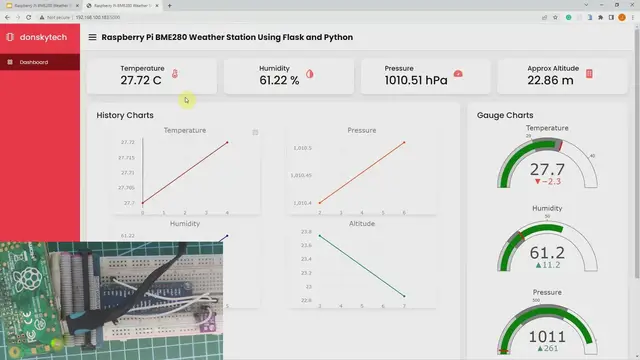 Video thumbnail for Raspberry Pi BME280 Weather Station Using Python and Flask
