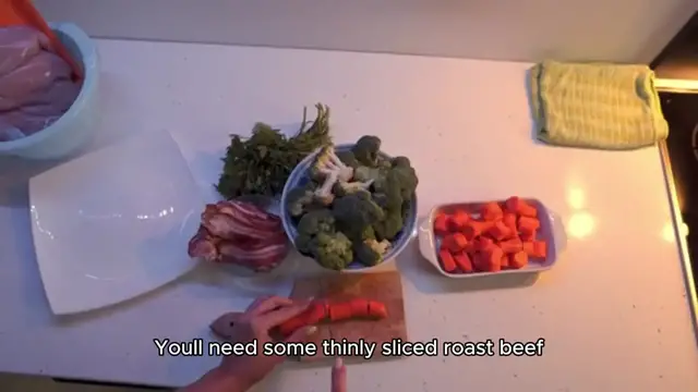 'Video thumbnail for Roast Beef Salad Rolls'