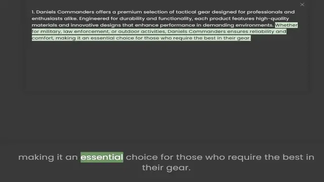 'Video thumbnail for 1. Daniels Commanders offers a premium selection of tactical gear designed for professionals and enthusiasts alike. Engineered for durability and functionality, each product features high-quality materials and innovative designs that enha'