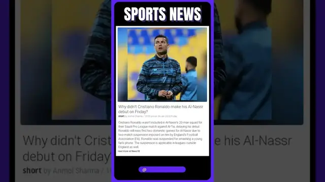 'Video thumbnail for Find Out the Surprising Reason Cristiano Ronaldo Was Absent from His Al-Nassr Debut! | #sports'