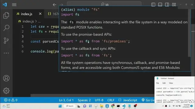 Video thumbnail for Node.js Tutorial to Parse & Validate CSV Strings Using csv-string Library in Javascript