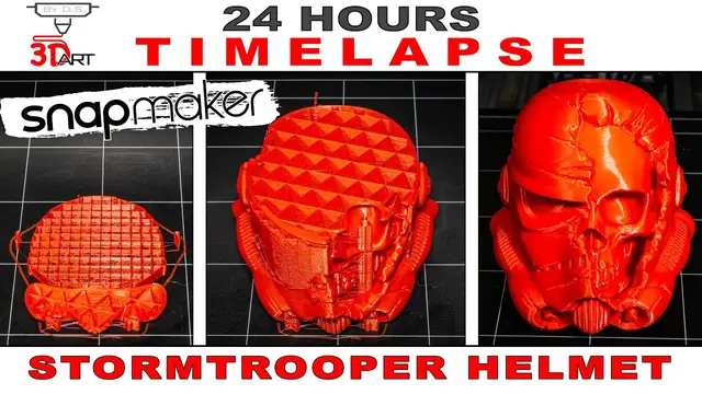 'Video thumbnail for Stormtrooper Helmet Time Lapse with Imperial Match on Snapmaker 2.0 A350'