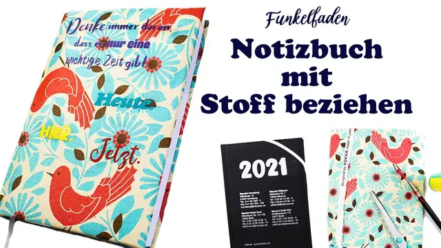 Video thumbnail for Kalender basteln  - Ganz einfach Kalender mit Stoff beziehen / Buchhülle kleben