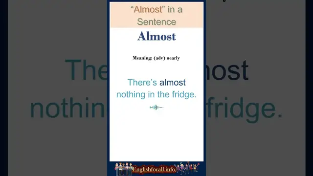 Video thumbnail for Almost Meaning | Almost in a Sentence | Most common words in English #Shorts